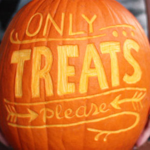 Carved Typographic Pumpkins for Halloween