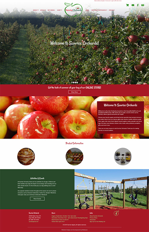 Sunrise Orchards website makeover by Webteam Inc