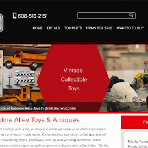 Custom Web Development for Gasoline Alley Toys & Antiques