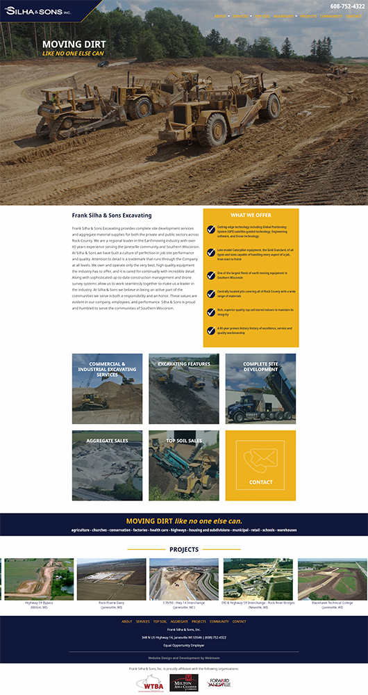 Silha Excavation website redesign