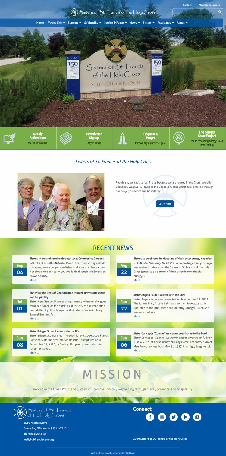 Sisters of St. Francis of the Holy Cross screenshot