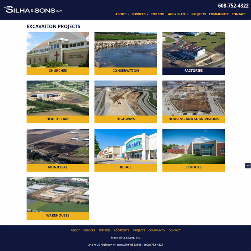 Redesign for Frank Silha & Sons Excavating
