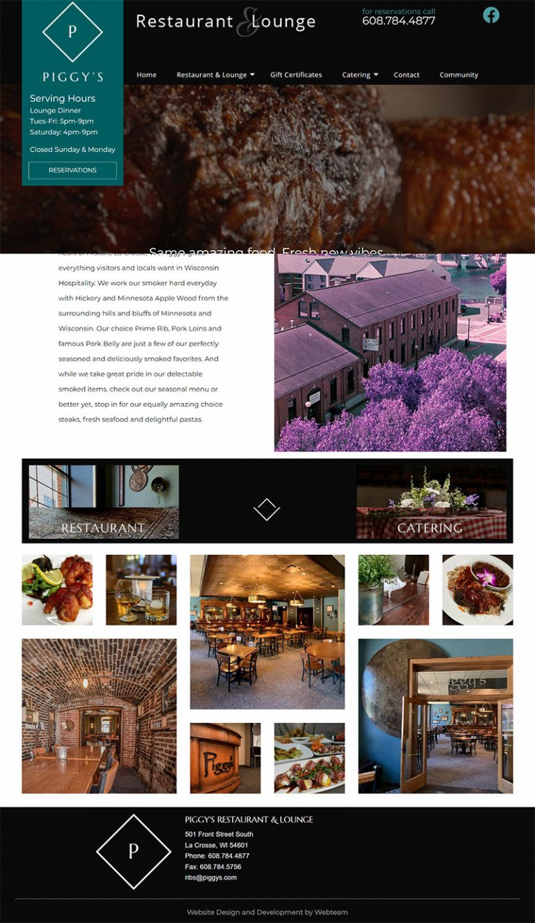 Piggy's Restaurant & Lounge - Redesign screenshot