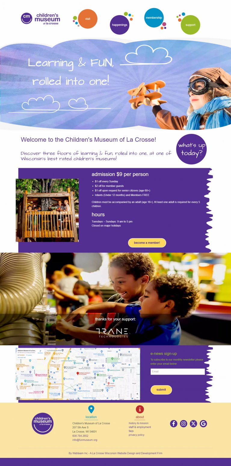 Children's Museum of La Crosse - Redesign screenshot
