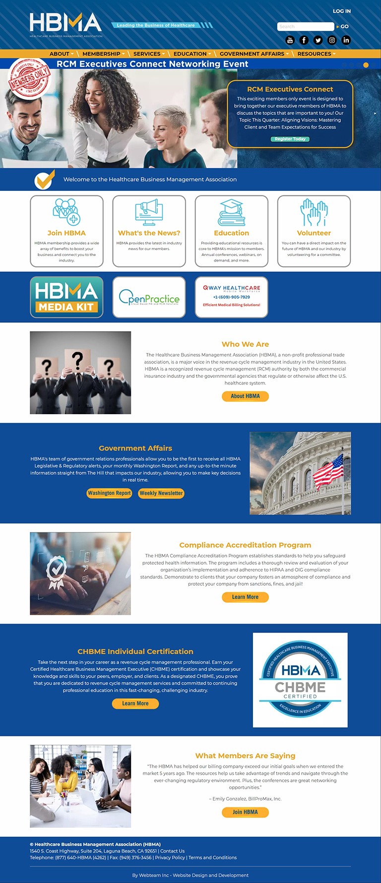 Healthcare Business Management Association screenshot