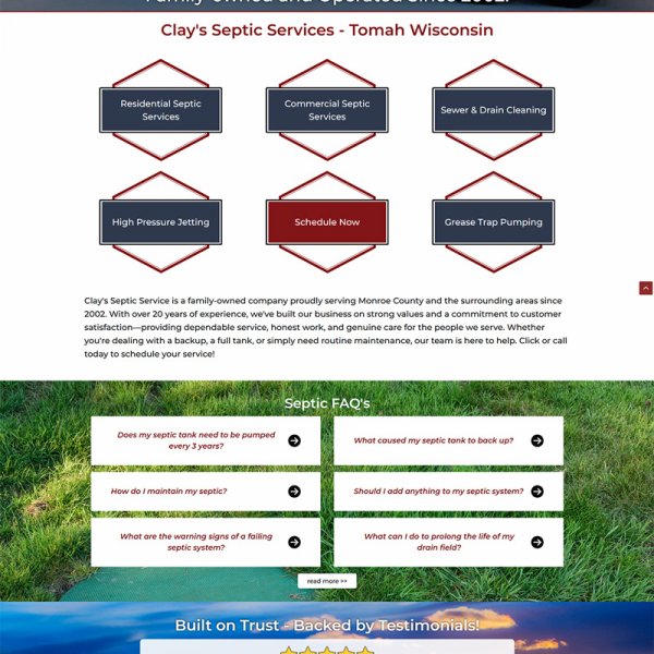 New Website for Clay's Septic Service