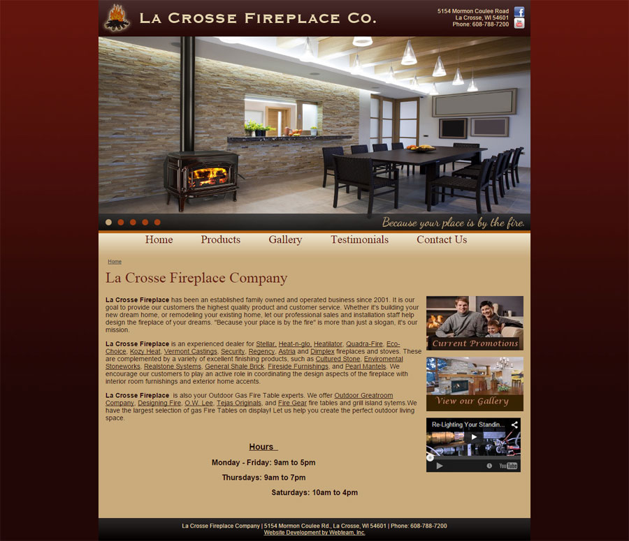New Site Release - La Crosse Fireplace - Webteam Inc